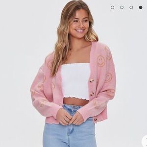 Happy Face Cardigan Sweater